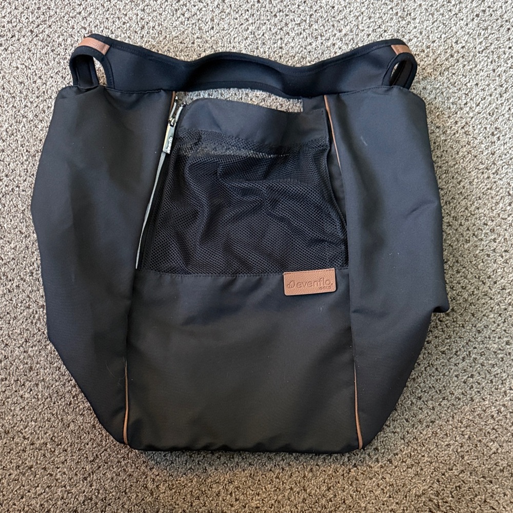 Evenflo Black Kids Tote Bag with Brown Trim